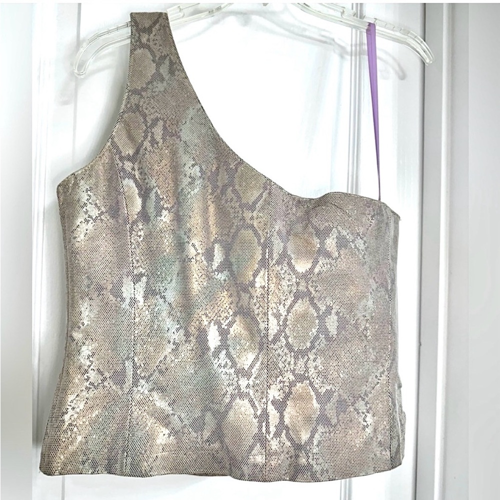Danier One Shoulder Iridescent Python/Snakeskin S… - image 2